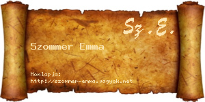 Szommer Emma névjegykártya